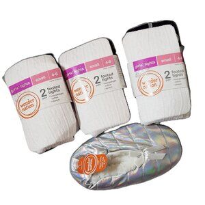 Girls Footed Tights & Slipper Socks Bundle Size Small 4-6